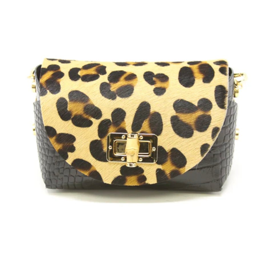 Cheetah Leather Pouch Crossbody Bag - chic life.com