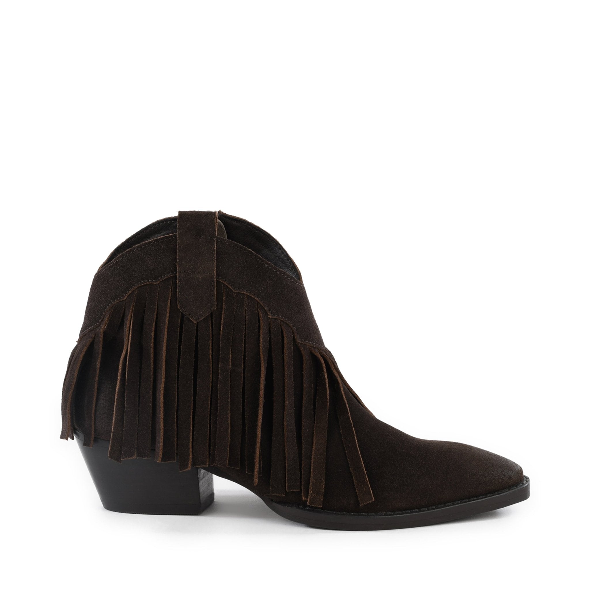 Dark Brown Ankle Boots with Fringes by Seychelles - chic life.com