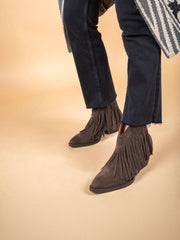 Dark Brown Ankle Boots with Fringes by Seychelles - chic life.com