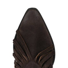Dark Brown Ankle Boots with Fringes by Seychelles - chic life.com