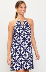 Embroidered Halter Dress - chic life.com