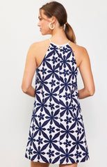 Embroidered Halter Dress - chic life.com
