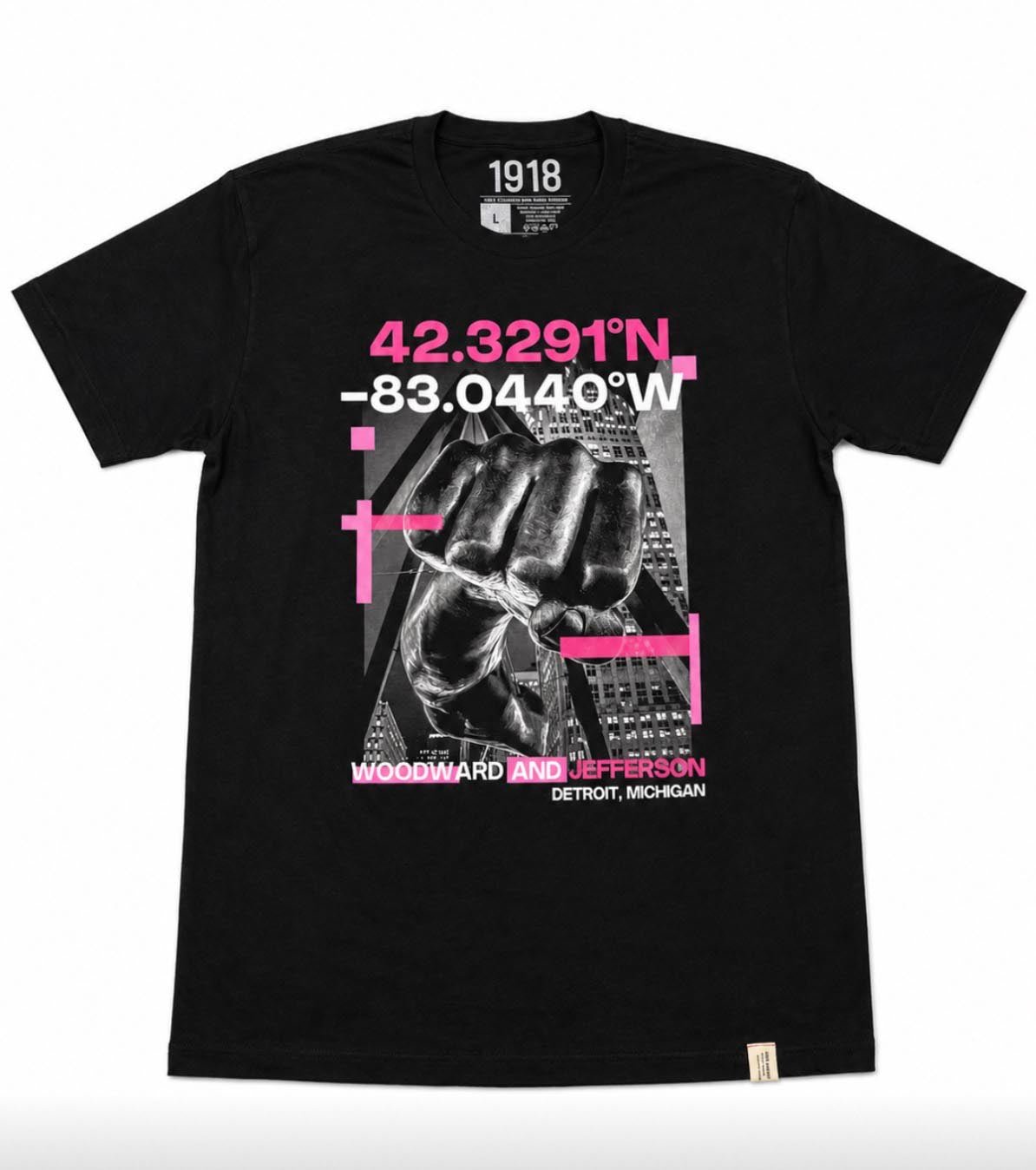 1918 Detroit Short Sleeve "Fist" - Hot Pink - Chic Life