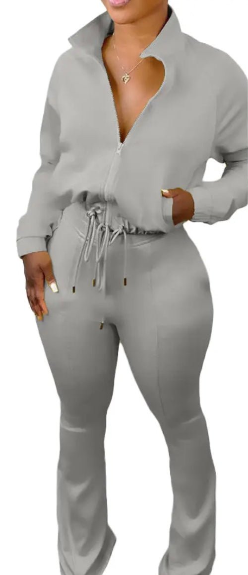 2 Piece Wide Leg Jogger Set - chic life.com