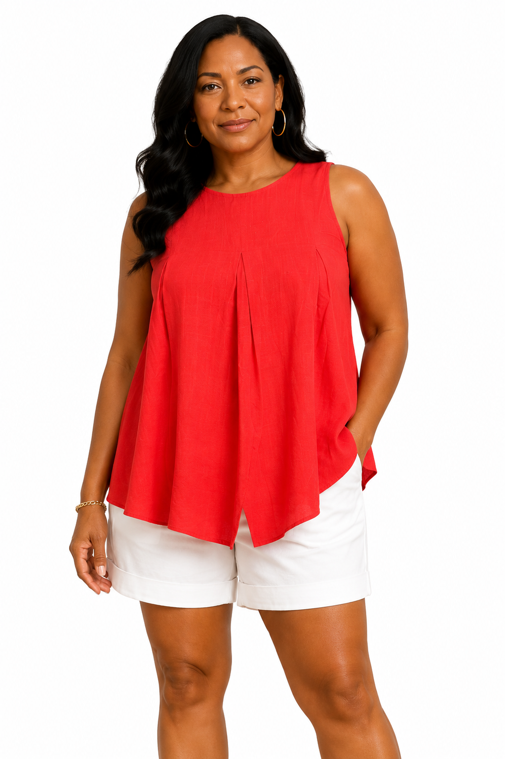 Pleated Sleeveless Top by PINCH
