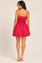 Red Ruffle Bubble Mini Dress