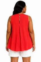 Pleated Sleeveless Top by PINCH
