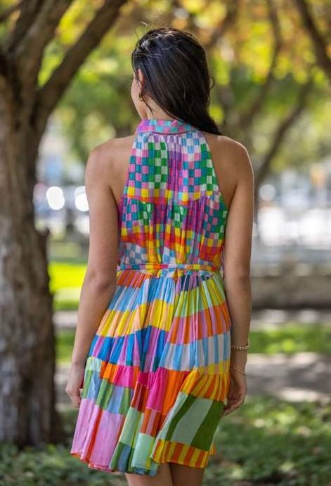 Colorful Mosaic Mini Dress - Chic Life