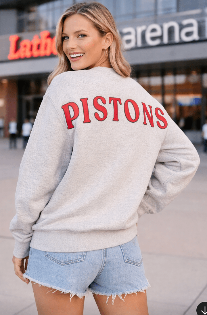 Detroit Pistons Oversized Crewneck - Chic Life