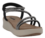 Emory Black Embellished Wedge Sandal by GC Shoes - chic life.com