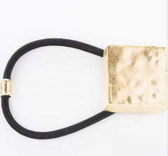 Gold Hammered Pony Tail Holder by Ficcare - chic life.com