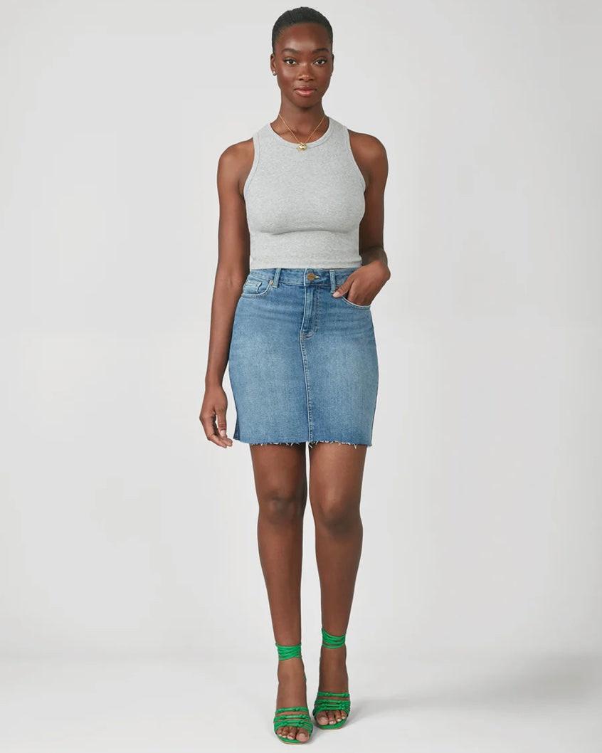 High Rise Denim Mini Skirt - Chic Life