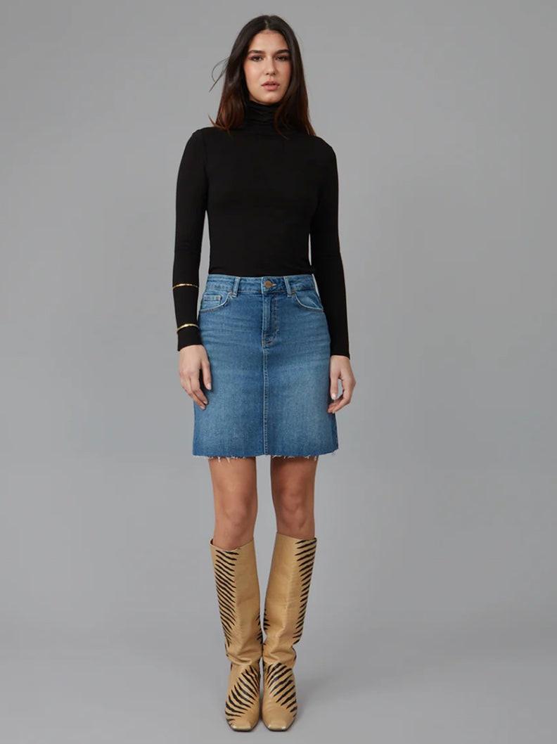 High Rise Denim Mini Skirt - Chic Life