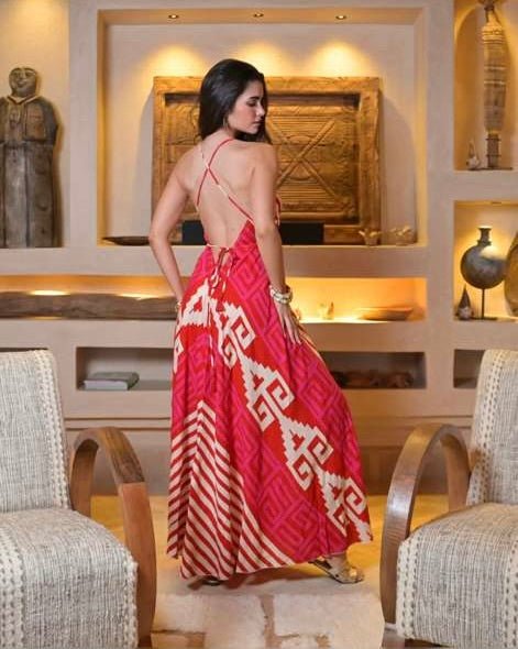 Levane V - Neck Striped Maxi Dress - Chic Life