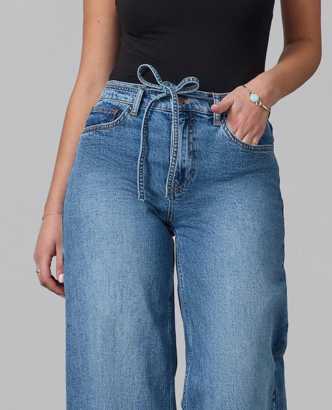 Milan - DB Ultra High Rise Wide Leg Jeans - chic life.com