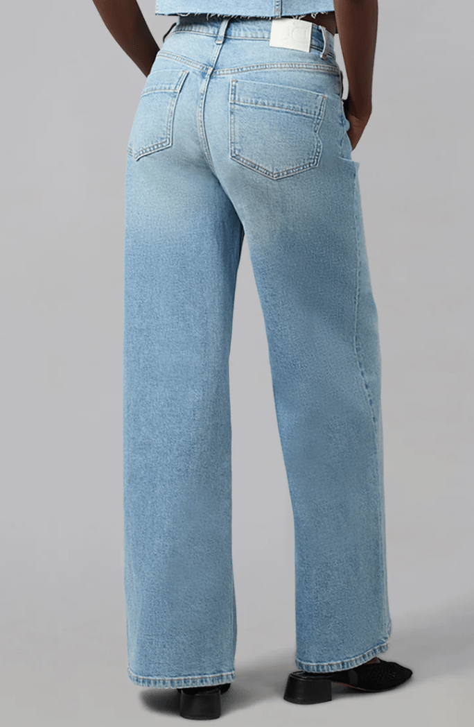 MILAN - SWB ULTRA HIGH RISE WIDE LEG JEANS 32" INSEAM - chic life.com