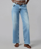 MIRO - DD MID RISE COMFORT STRAIGHT JEANS 31" INSEAM SALE PRICE - chic life.com