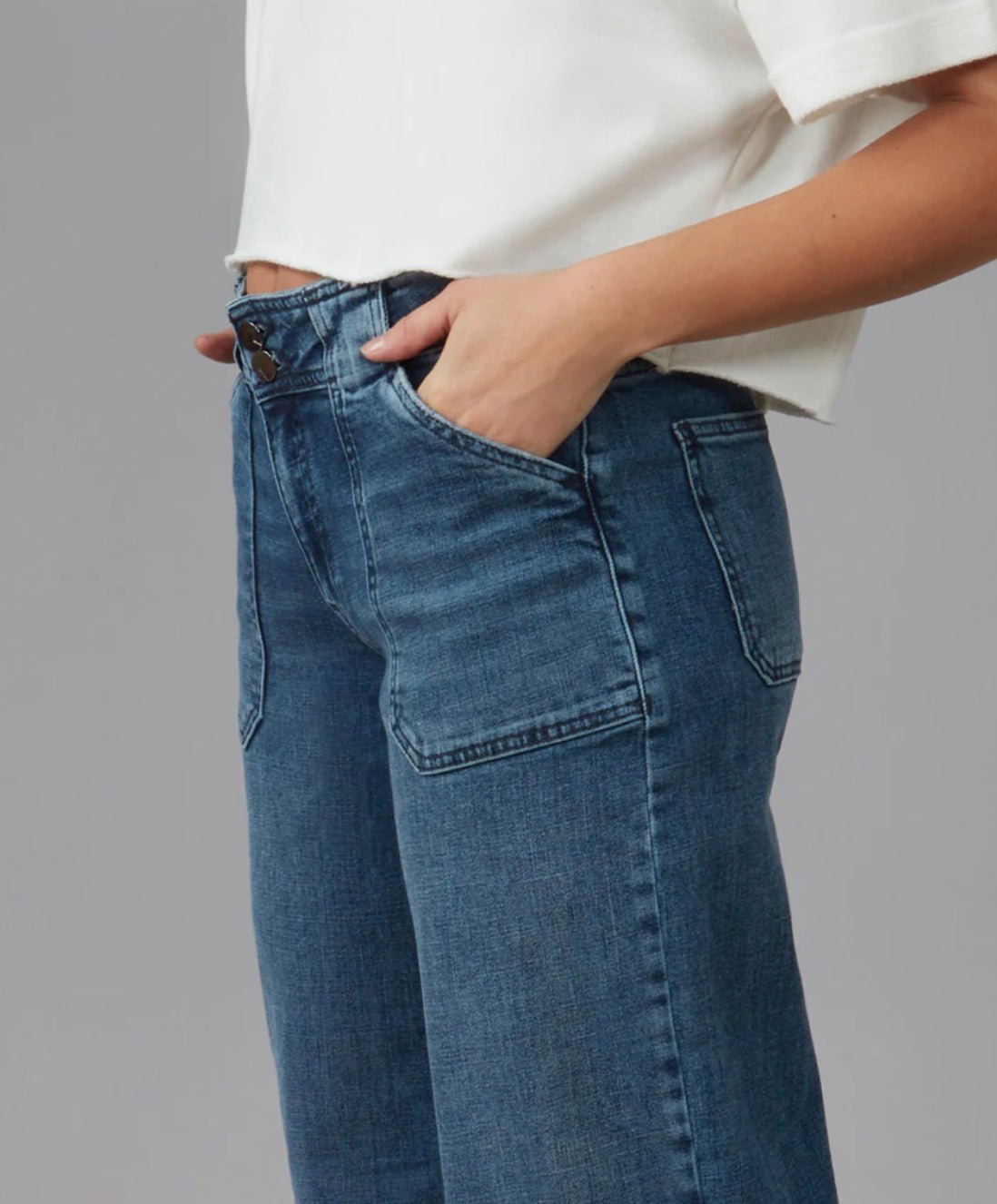 NOVA-DIS Mid Rise Wide Leg Jeans by Lola Jeans | chic life.com