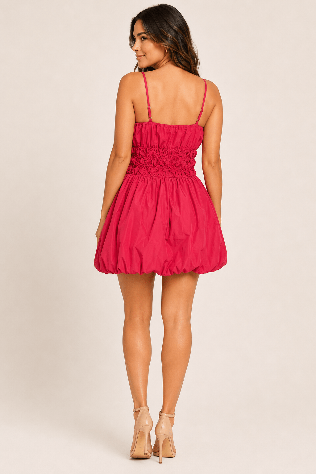 Red Ruffle Bubble Mini Dress - Chic Life