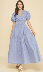 Striped Tiered Maxi Dress by PINCH - chic life.com