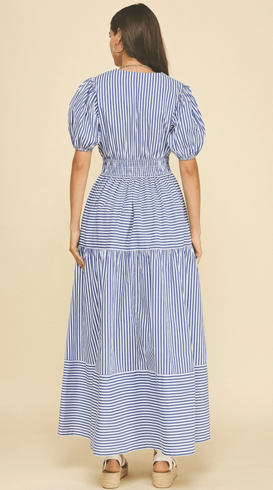 Striped Tiered Maxi Dress by PINCH - chic life.com