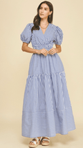 Striped Tiered Maxi Dress by PINCH - chic life.com
