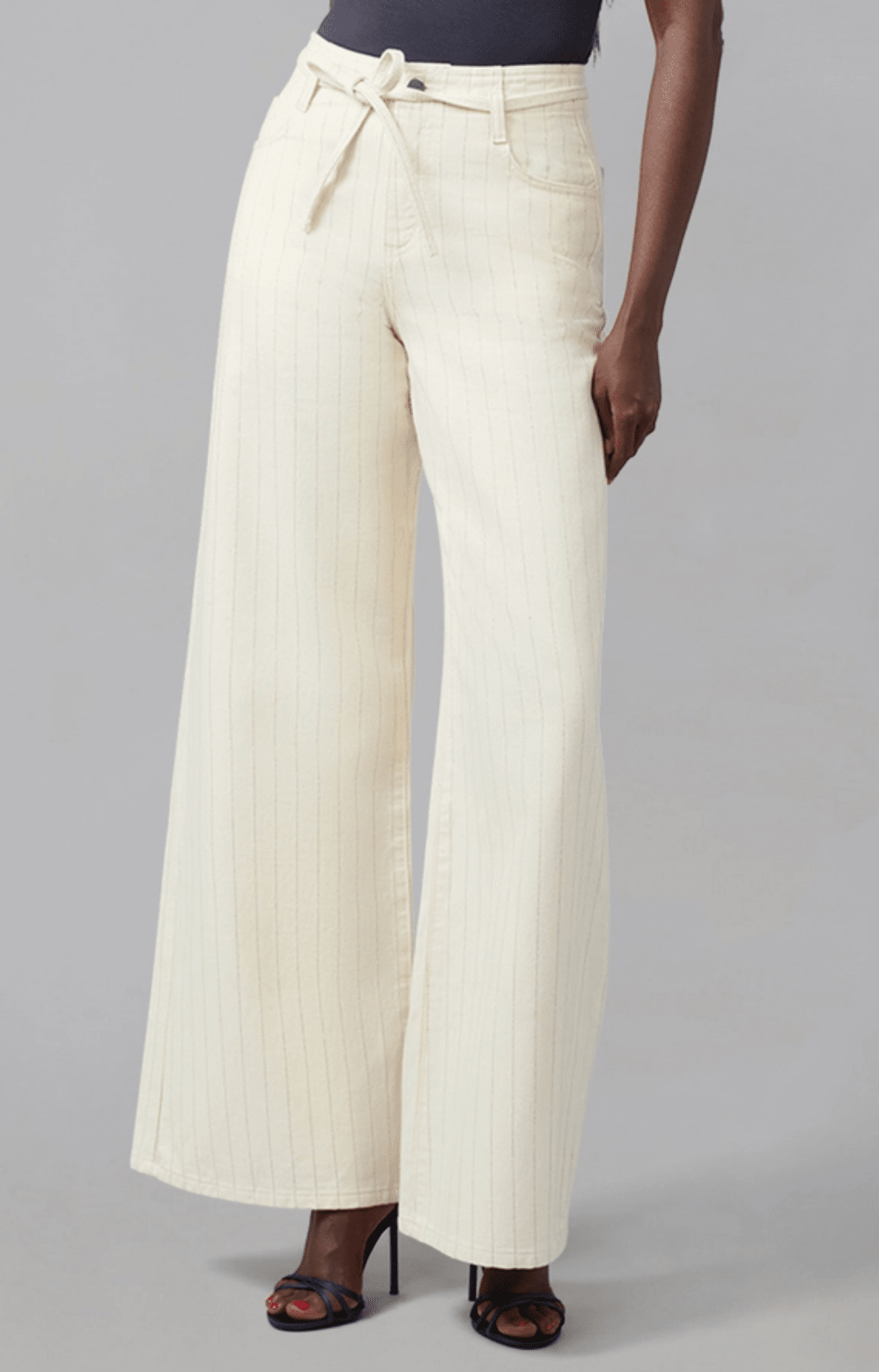 Ultra Rise Wide Leg Pin Striped Jeans - Chic Life