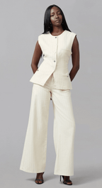 Ultra Rise Wide Leg Pin Striped Jeans - Chic Life