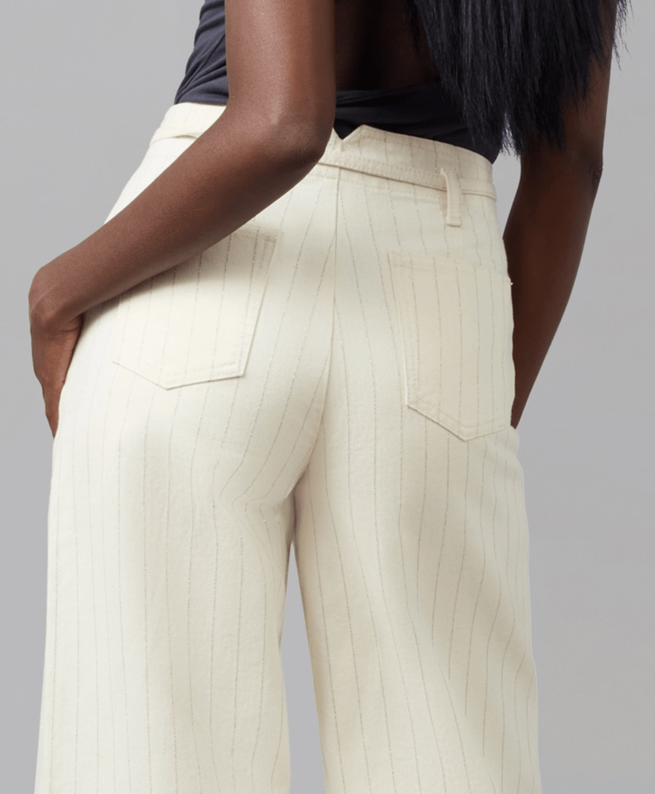 Ultra Rise Wide Leg Pin Striped Jeans - Chic Life