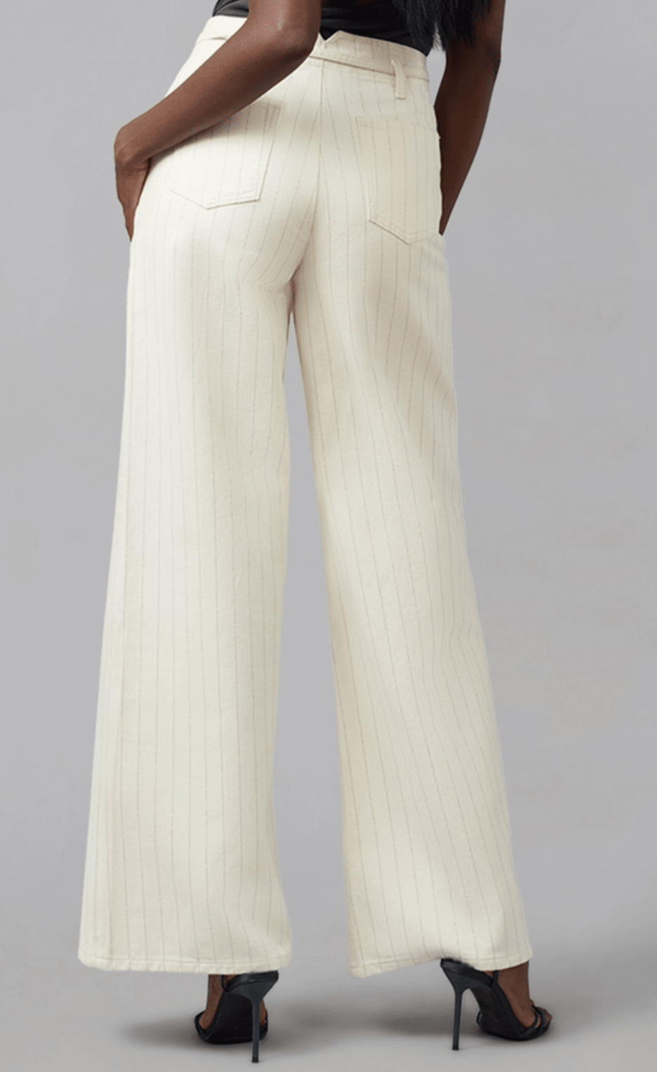 Ultra Rise Wide Leg Pin Striped Jeans - Chic Life