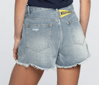 University of Michigan Denim Patched Shorts - chic life.com
