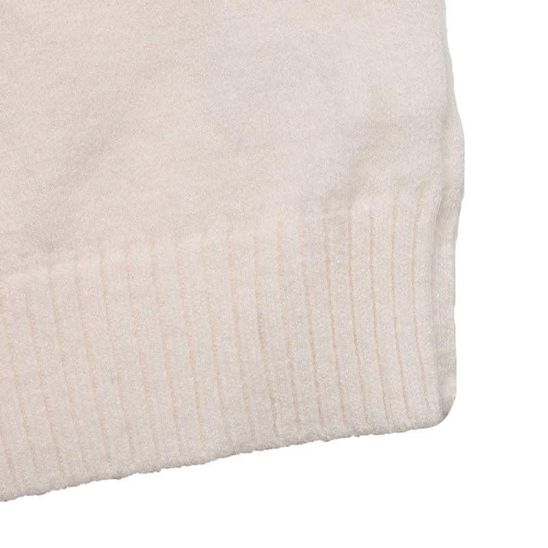 Valentine Heart Pattern Turtleneck Knit Sweater: Light Pink - chic life.com