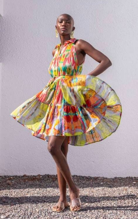 Watercolor Print Mini Dress - Chic Life