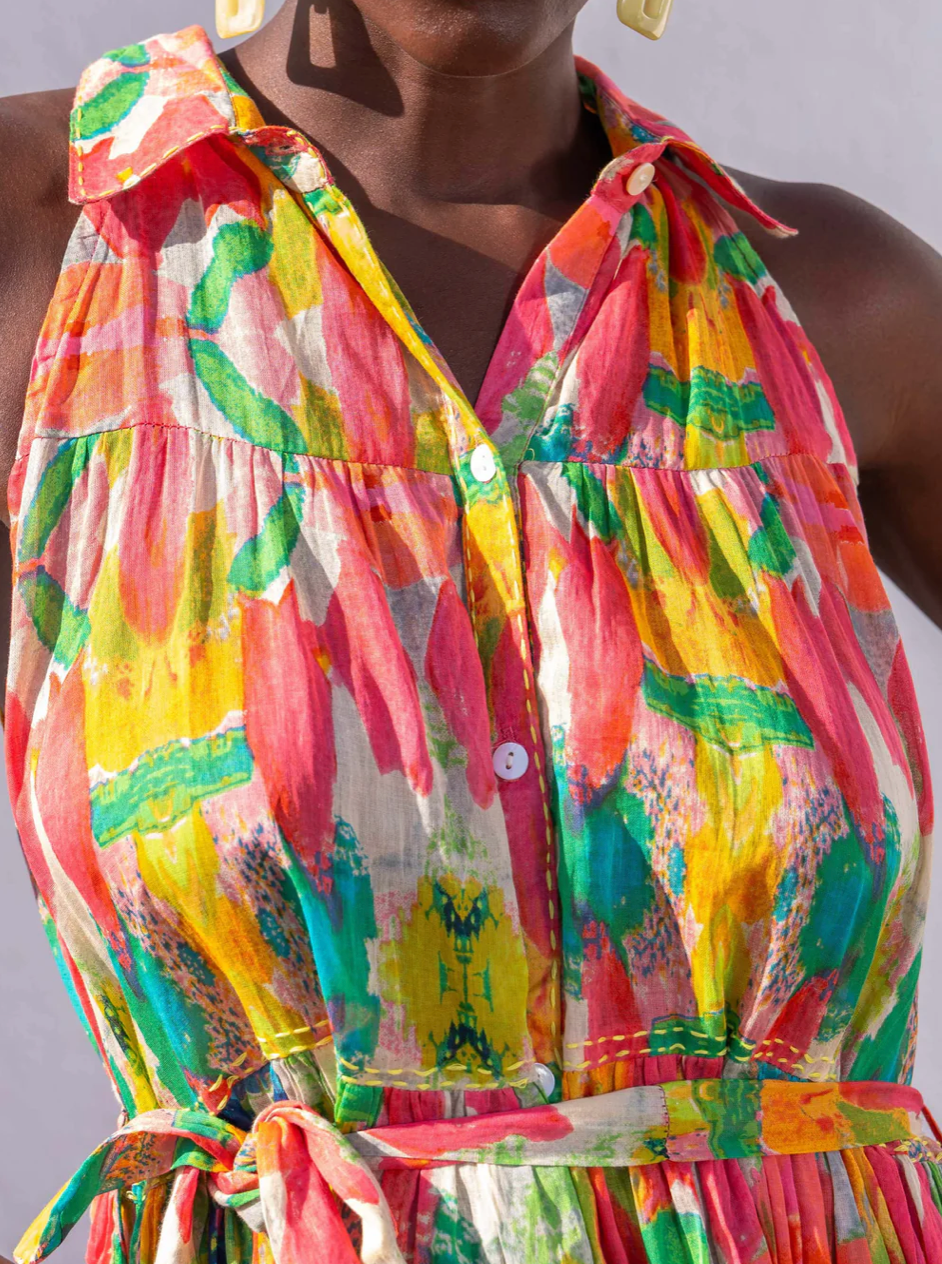 Watercolor Print Mini Dress - Chic Life