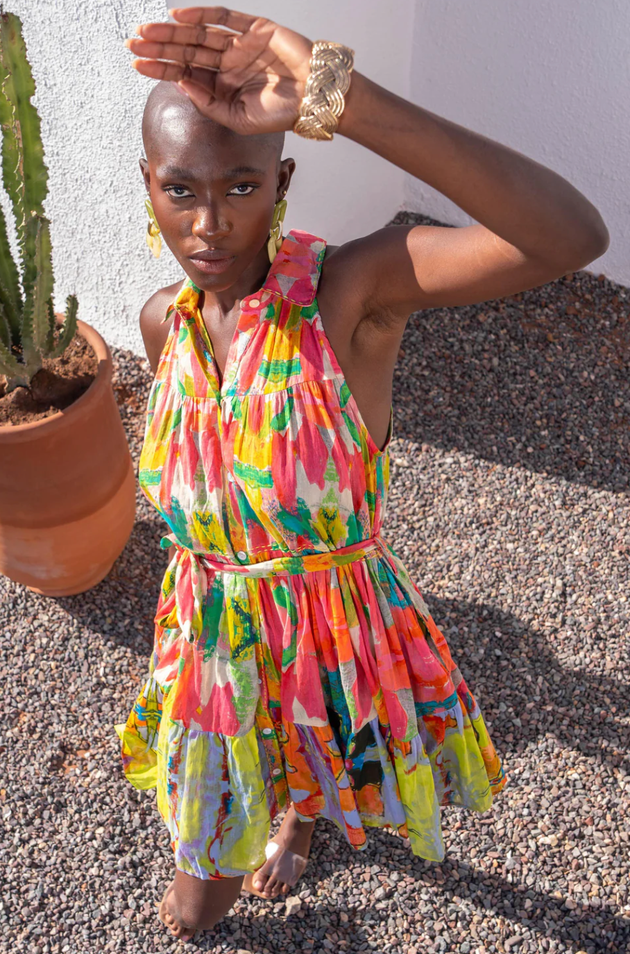 Watercolor Print Mini Dress - Chic Life